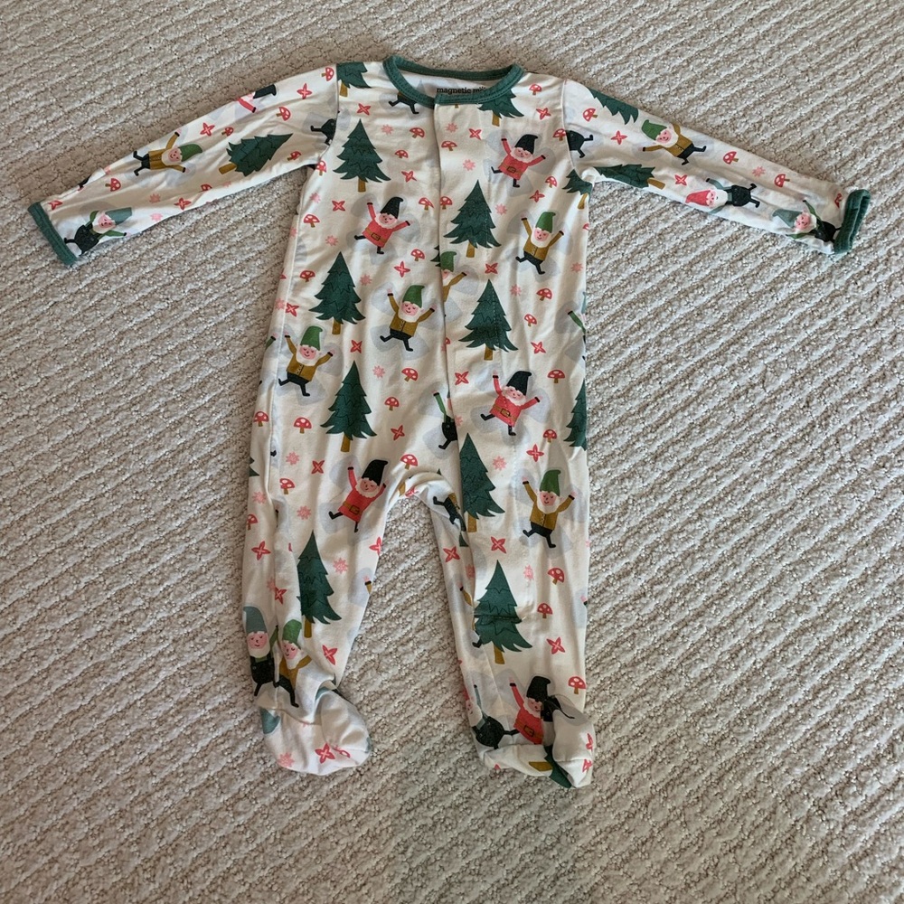 Magnetic Me Christmas Gnome Footed Onesie
